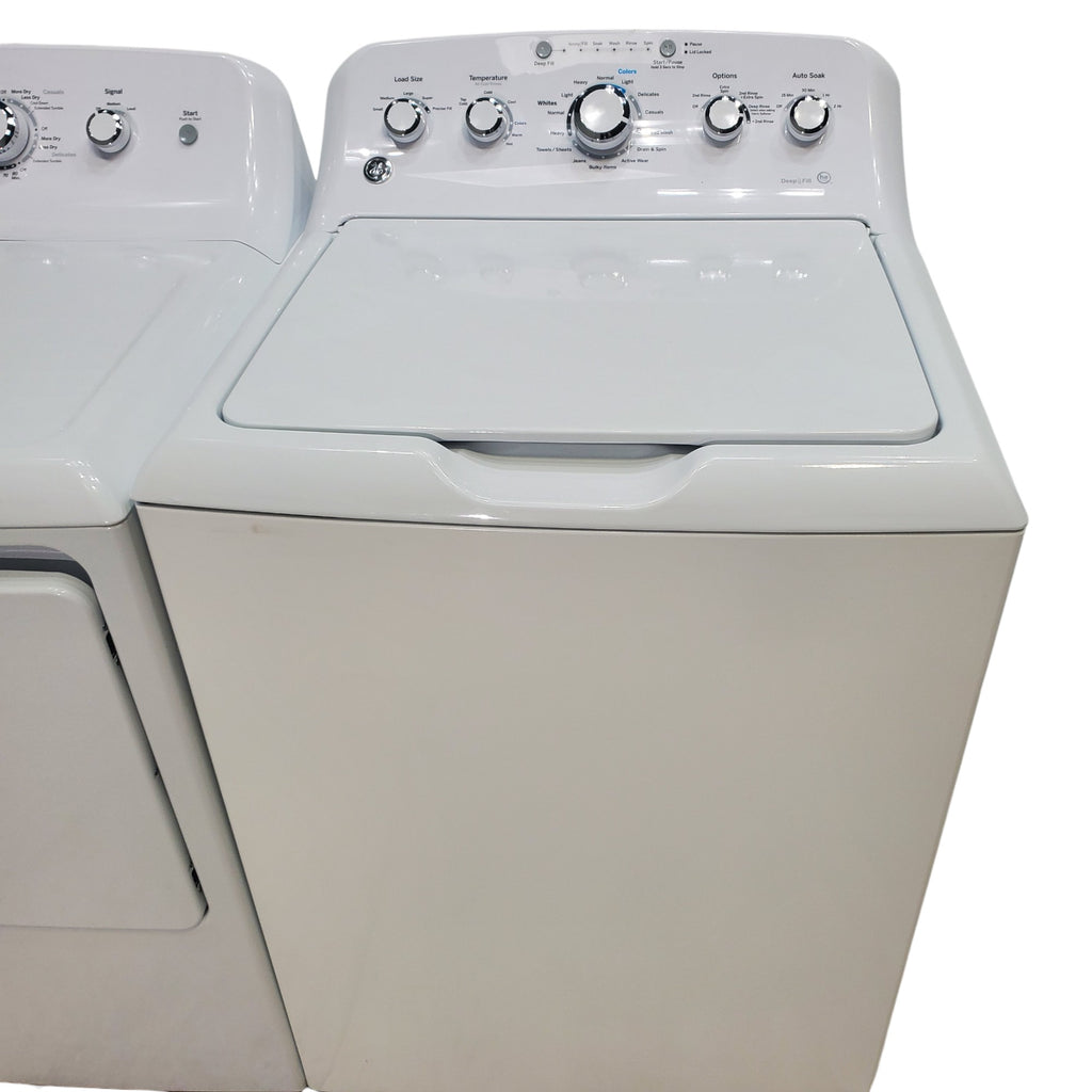 Pictures of Neu Select GE High Capacity Agitator Washer & Electric Dryer Set: 4.2 cu. ft. High Capacity Agitator Washer With Extra Water Cycle / Option & 7.2 cu. ft. Electric 220v Dryer With Auto Sensor Dry - Certified Refurbished - Neu Appliance Outlet - Discount Appliance Outlet in Austin, Tx