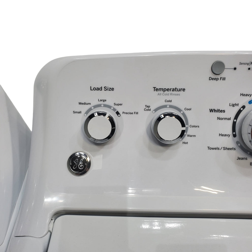 Pictures of Neu Select GE High Capacity Agitator Washer & Electric Dryer Set: 4.2 cu. ft. High Capacity Agitator Washer With Extra Water Cycle / Option & 7.2 cu. ft. Electric 220v Dryer With Auto Sensor Dry - Certified Refurbished - Neu Appliance Outlet - Discount Appliance Outlet in Austin, Tx