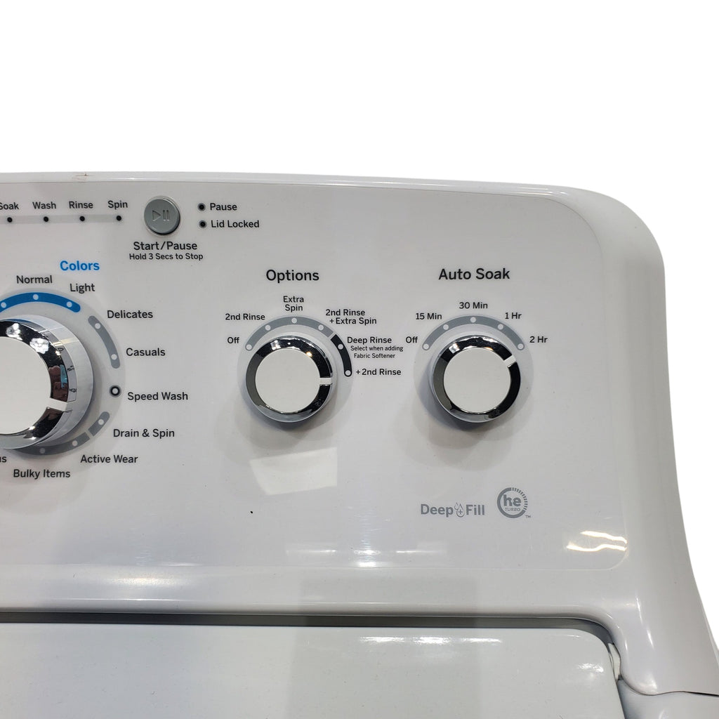 Pictures of Neu Select GE High Capacity Agitator Washer & Electric Dryer Set: 4.2 cu. ft. High Capacity Agitator Washer With Extra Water Cycle / Option & 7.2 cu. ft. Electric 220v Dryer With Auto Sensor Dry - Certified Refurbished - Neu Appliance Outlet - Discount Appliance Outlet in Austin, Tx