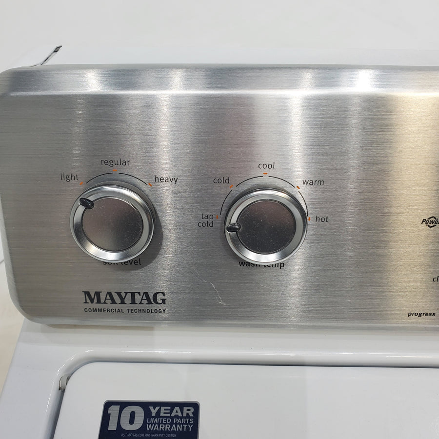 Neu Preferred Maytag High Capacity Impeller Washer & Electric Dryer Set: 3.8 cu. ft. High Capacity Impeller Washer With Extra Water Cycle / Option & 7.0 cu. ft. Electric 220v Dryer With Auto Sensor Dry  - Certified Refurbished