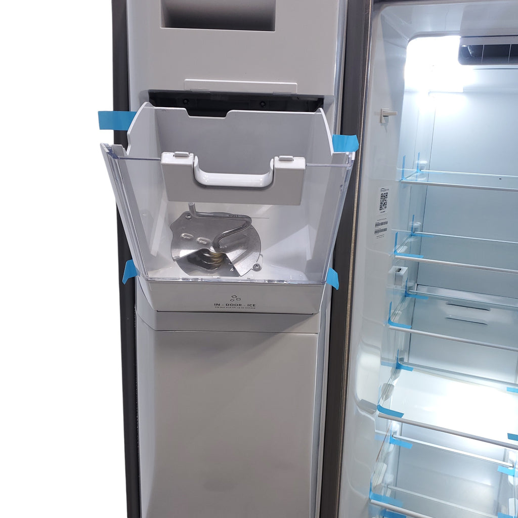 Pictures of Counter Depth Fingerprint-Resistant Stainless Steel Whirlpool 20.6 cu. ft. Side by Side Refrigerator In Door Ice and Water Dispenser - Scratch & Dent - Minor - Neu Appliance Outlet - Discount Appliance Outlet in Austin, Tx