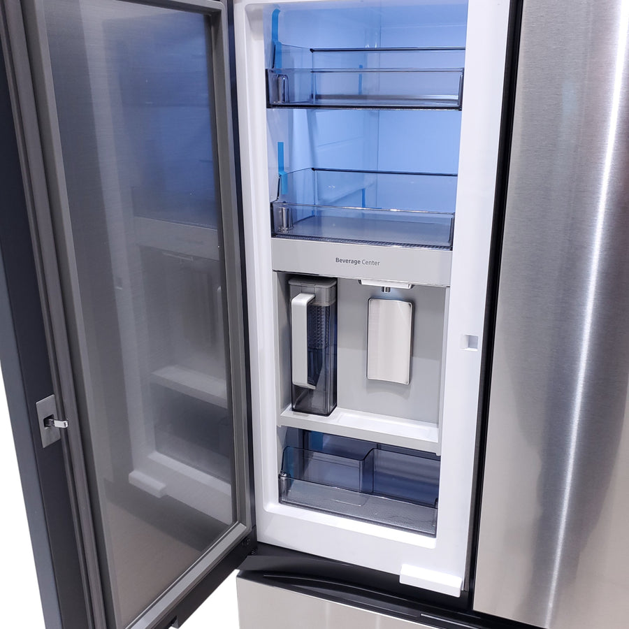 Samsung Bespoke 3-Door French Door Refrigerator (30 cu. ft.) with Beverage Center™ in Stainless Steel with Auto Fill Water Pitcher RF30BB6600QL - Open Box