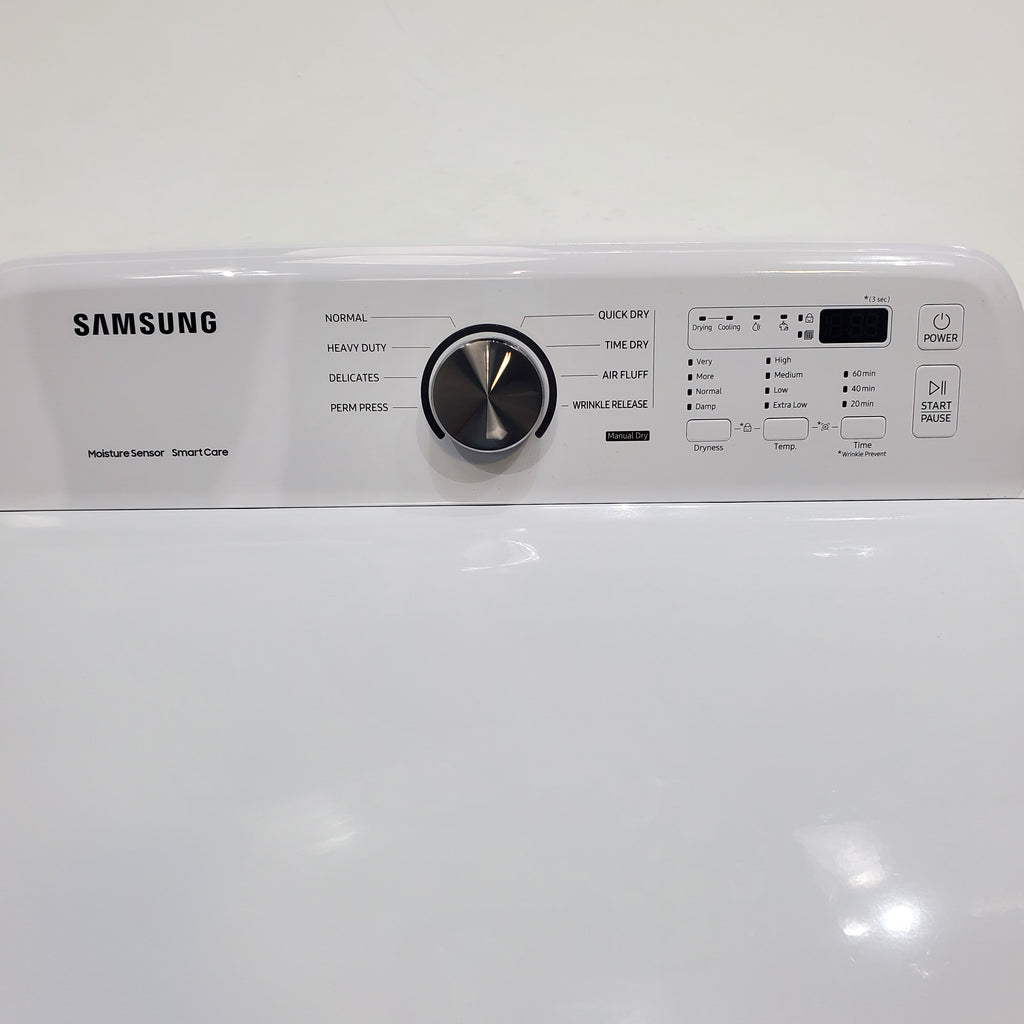 Pictures of Samsung 4.5 cu. ft. Top Load Washer With Vibration Reduction Technology and ENERGY STAR Samsung 7.4 cu. ft. Electric Dryer with Smart Care Technology - Open Box - Neu Appliance Outlet - Discount Appliance Outlet in Austin, Tx