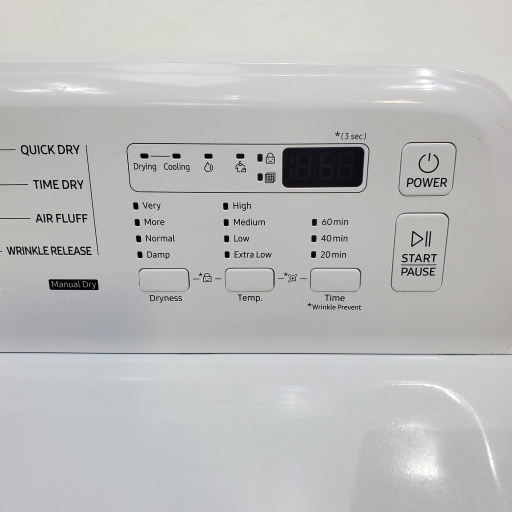 Pictures of Samsung 4.5 cu. ft. Top Load Washer With Vibration Reduction Technology and ENERGY STAR Samsung 7.4 cu. ft. Electric Dryer with Smart Care Technology - Open Box - Neu Appliance Outlet - Discount Appliance Outlet in Austin, Tx