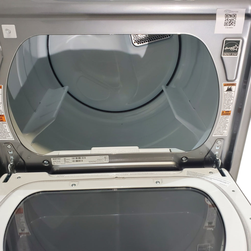 Pictures of Maytag Metallic Slate Smart Top Load 5.2 cu ft Washer with Extra Power button and Deep Fill Option and Smart 7.4 cu ft Electric Steam Dryer with Extra Power Button and Advance Moisture Sensing - Open Box - Neu Appliance Outlet - Discount Appliance Outlet in Austin, Tx