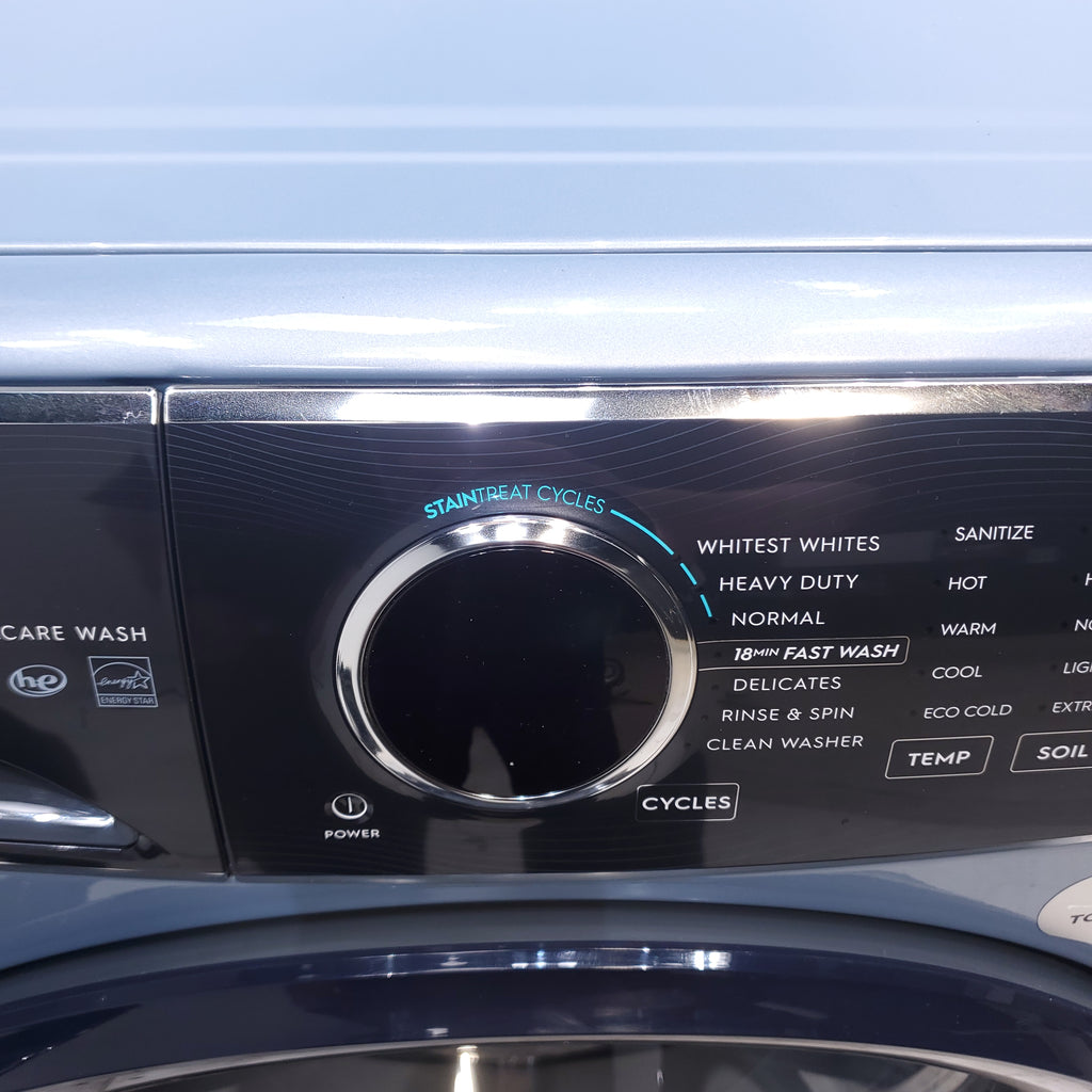 Pictures of Glacier Blue Electrolux 27 in. 4.5 cu.ft. HE Front Load ENERGY STAR Washer with LuxCare Wash System 20-minutes Fast Wash and 8 cu.ft. Electric Dryer vented Front Load Perfect Steam Dryer with Instant Refresh - Open Box - Neu Appliance Outlet - Discount Appliance Outlet in Austin, Tx