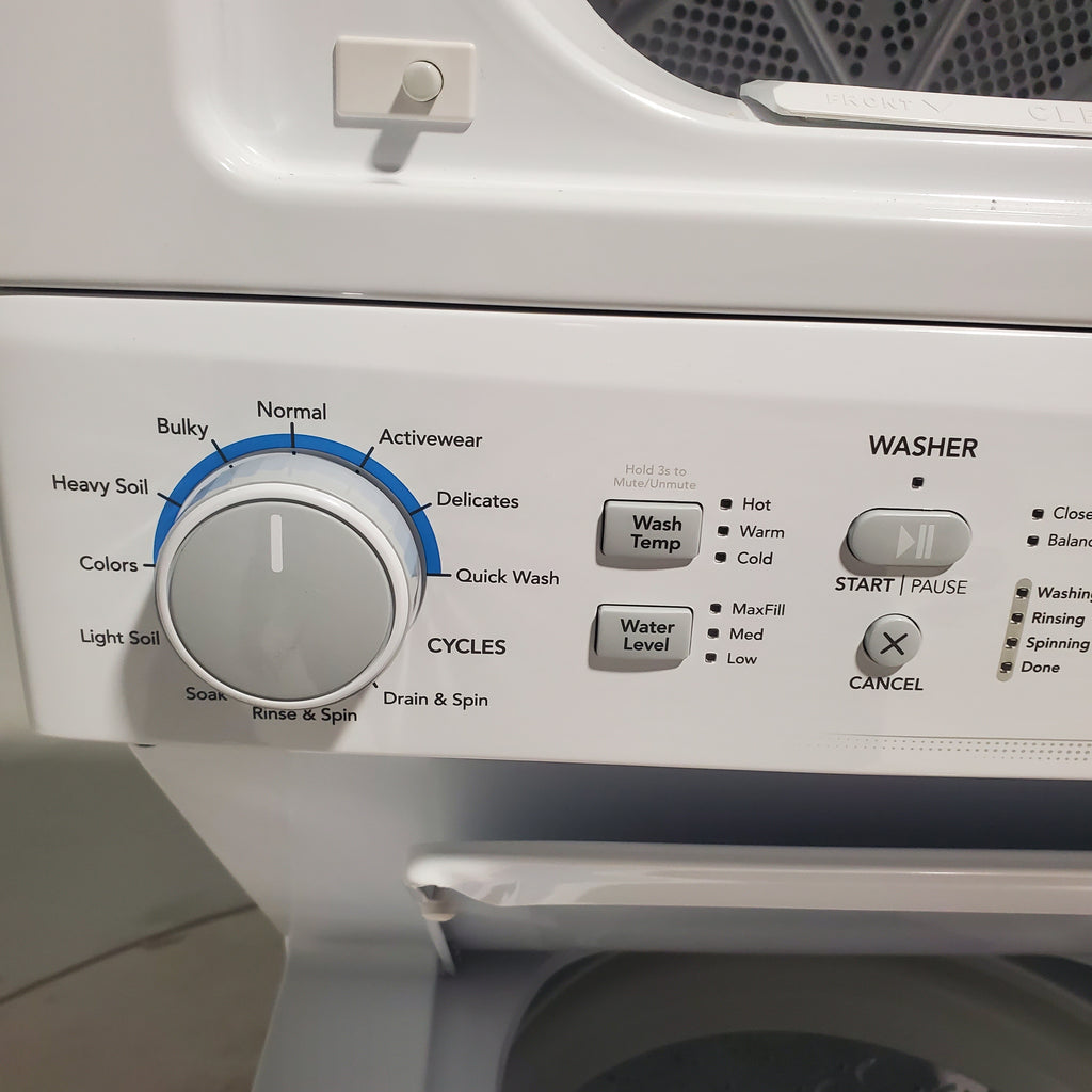 Pictures of Frigidaire Stacked Laundry Center with 3.9 cu ft Capacity Washer and 5.6 cu ft Electric Dryer with Maxfill Option- Scratch & Dent - Minor - Neu Appliance Outlet - Discount Appliance Outlet in Austin, Tx