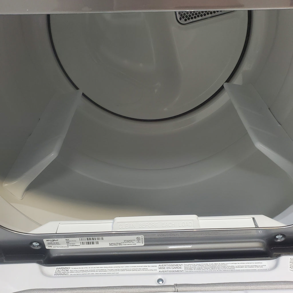 Pictures of Whirlpool Chrome Shadow 5.2 - 5.3 cu. ft. ENERGY STAR Top Load Washer with 2 in 1 Removable Agitator and Load & Go™ dispenser and 7.4 cu. ft. Top Load Electric Dryer with Advanced Moisture Sensing - Scratch & Dent - Minor - Neu Appliance Outlet - Discount Appliance Outlet in Austin, Tx