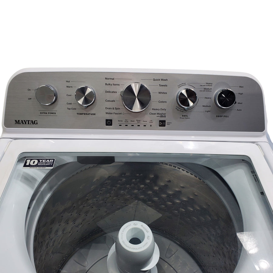 Maytag Top Load 4.7 cu. ft. Agitator Washer with Extra Power and Deep Fill Option and Gas Wrinkle Prevent 7.0 cu. ft Dryer with Extra Power Option - Open Box