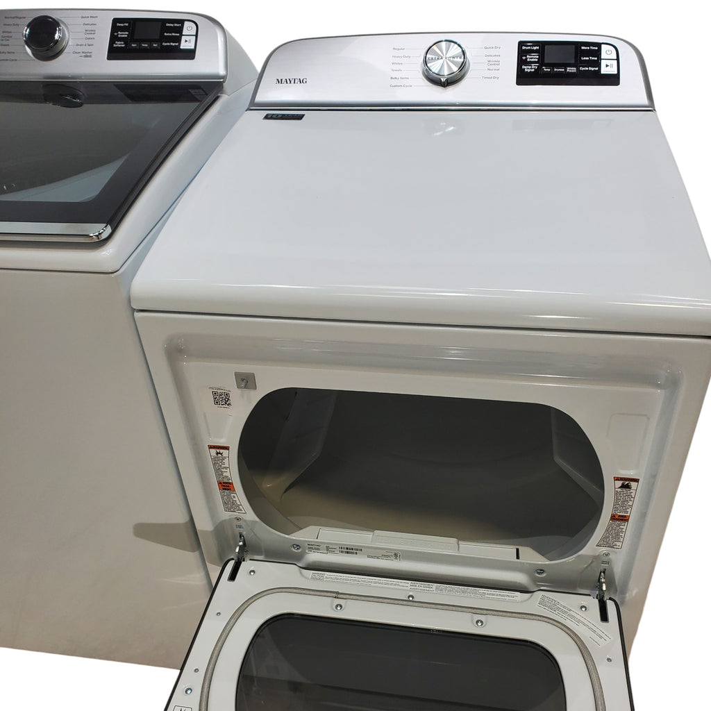 Pictures of Maytag Smart Top Load ENERGY STAR 5.3 cu. ft. Impeller Washer with Extra Power and Deep Fill Option and Smart 7.4 cu. ft. Electric Dryer with Extra Power and Advanced Moisture Sensing - Open Box - Neu Appliance Outlet - Discount Appliance Outlet in Austin, Tx