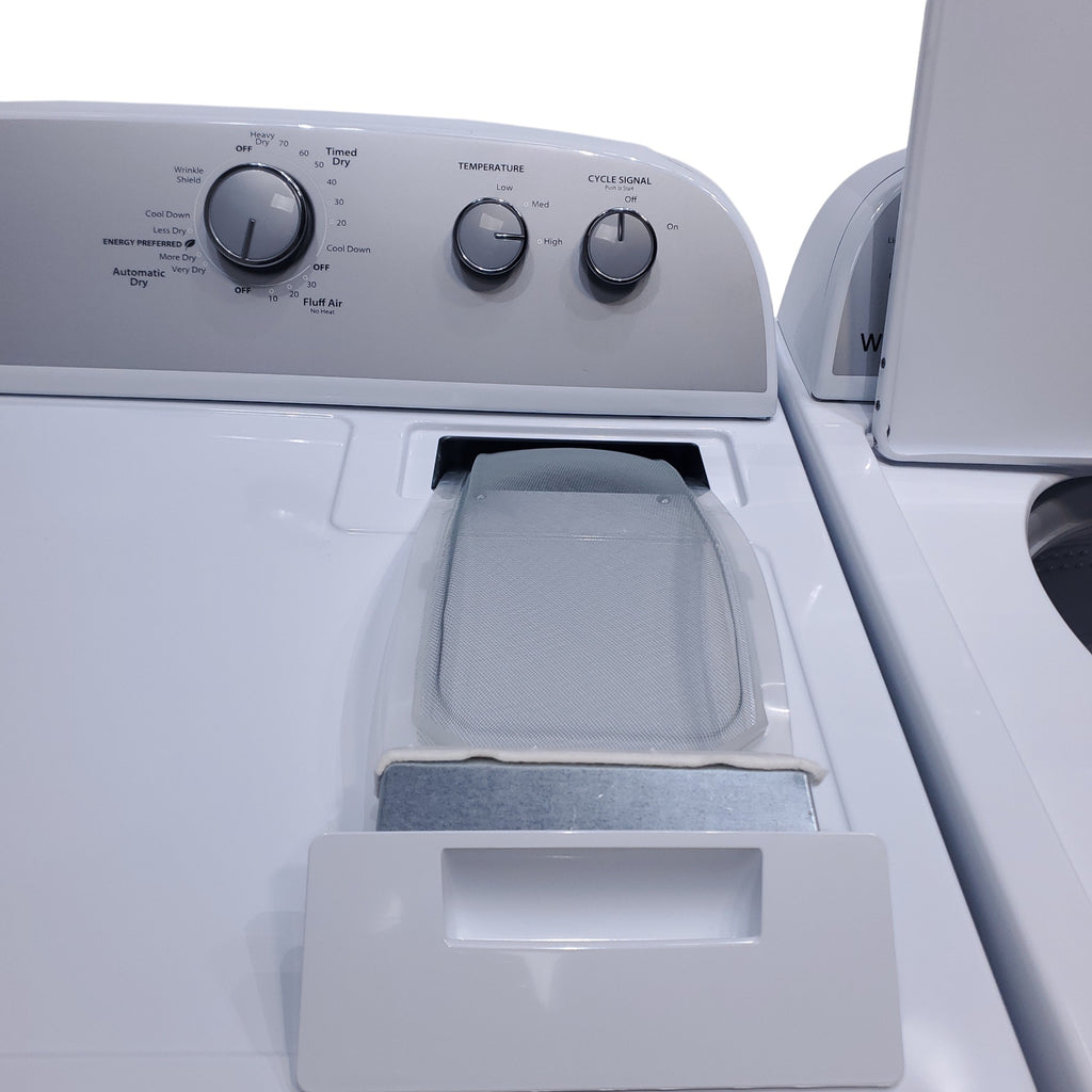 Pictures of Whirlpool 3.8–3.9 Cu. Ft. Top Load Washer with 2 in 1 Removable Agitator and Soil Level Selection and Whirlpool 7-cu ft Vented Electric Dryer - Open Box - Neu Appliance Outlet - Discount Appliance Outlet in Austin, Tx