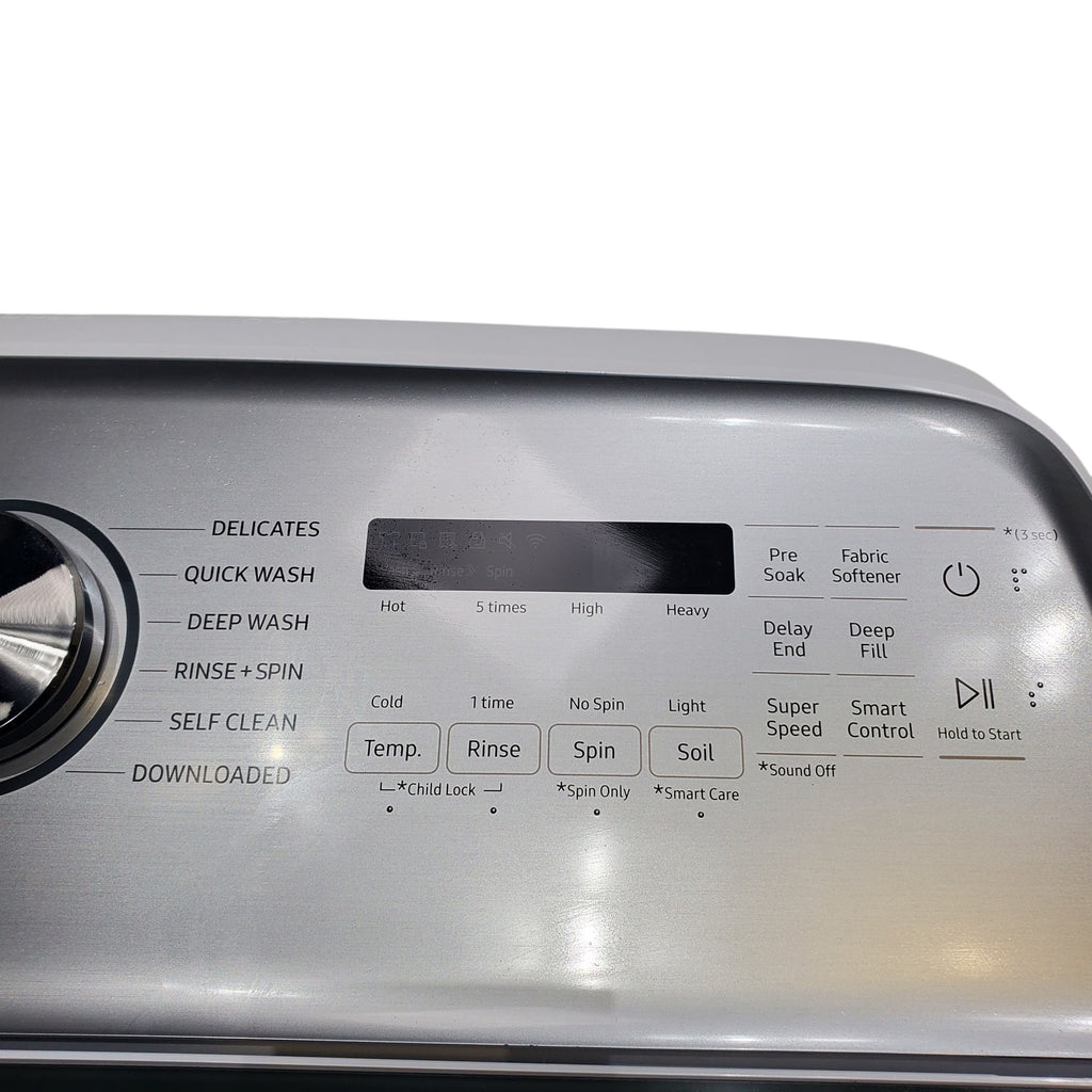 Pictures of 5.2 cu. ft. Samsung Large Capacity Smart Top Load Washer with Super Speed Wash in White (New in Box) and 7.4-cu ft Electric Dryer White - Scratch & Dent - Minor - Neu Appliance Outlet - Discount Appliance Outlet in Austin, Tx