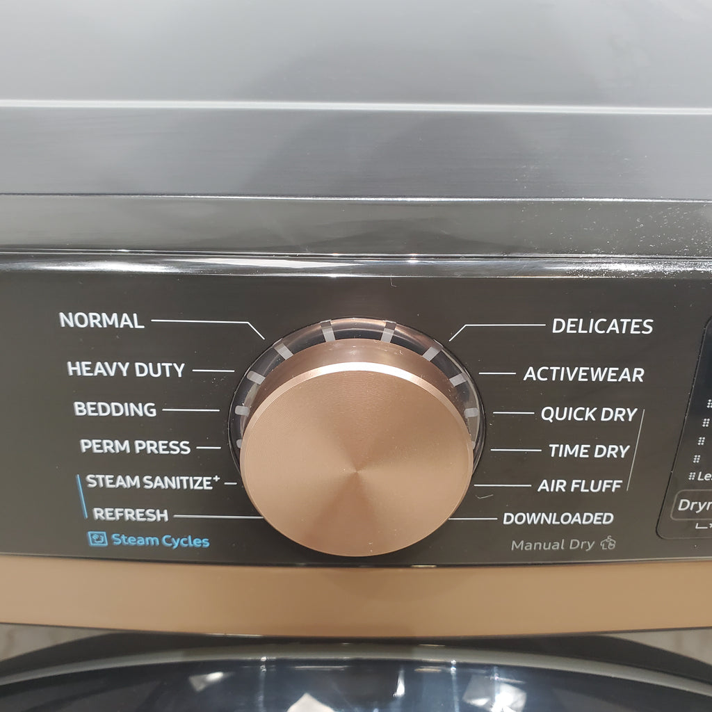 Pictures of Samsung Brushed Black 5.0 cu. ft. Extra Large Capacity Smart Front Load Washer with Super Speed Wash and Steam and 7.5 cu. ft. Smart Electric Dryer with Steam Sanitize+ and Sensor Dry - Open Box - Neu Appliance Outlet - Discount Appliance Outlet in Austin, Tx