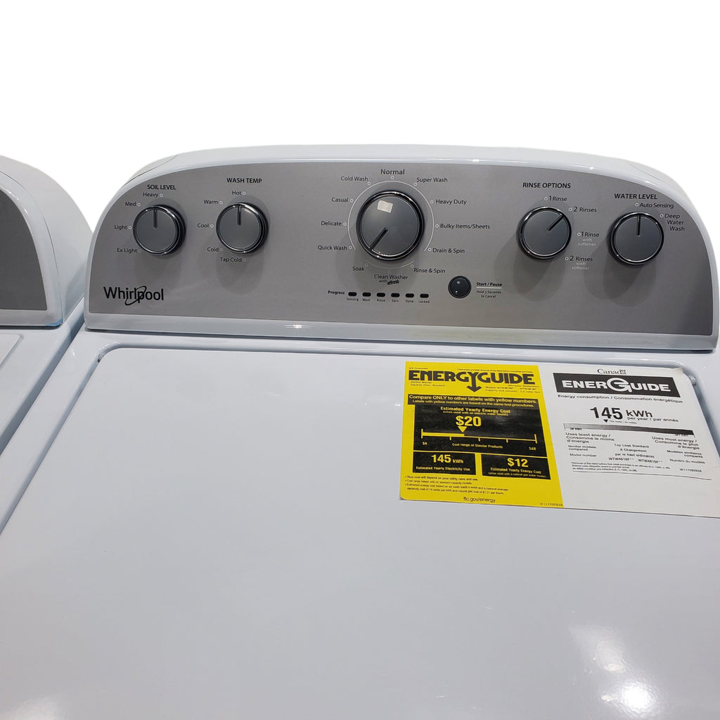 Pictures of HE Whirlpool 3.5 cu. ft. Top Load Washing Machine with Deep Water Wash and 7 cu. ft. Electric Dryer with AutoDry- Open Box - Neu Appliance Outlet - Discount Appliance Outlet in Austin, Tx