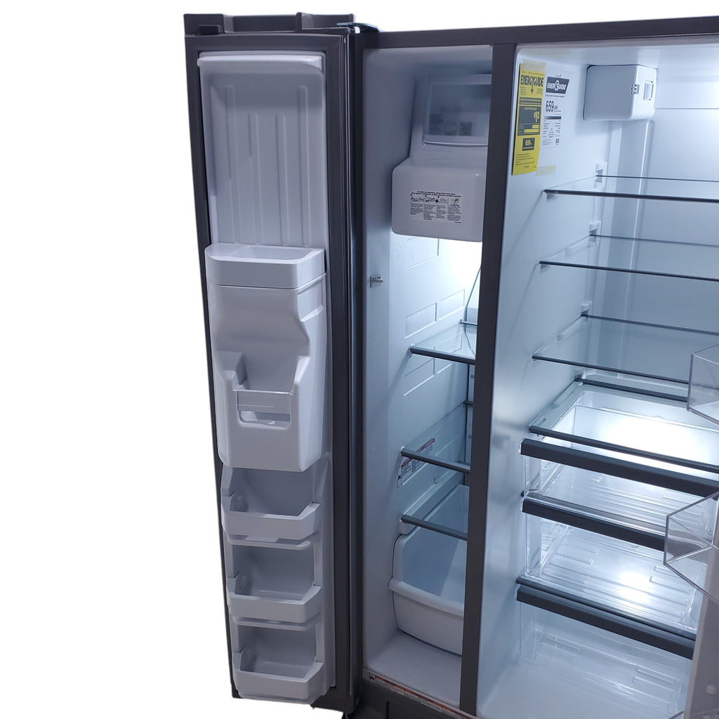 Pictures of 33 in. Wide Fingerprint-Resistant Stainless Steel Whirlpool 21.4 cu. ft. Side by Side Refrigerator with In Door Ice and Water Dispenser - Scratch & Dent - Minor - Neu Appliance Outlet - Discount Appliance Outlet in Austin, Tx