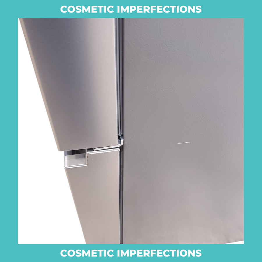 Fingerprint Resistant Brushed Steel ENERGY STAR Hisense 26.6 cu. ft. 3 Door French Door Refrigerator with Icemaker and Internal Water Dispenser - Scratch & Dent - Minor