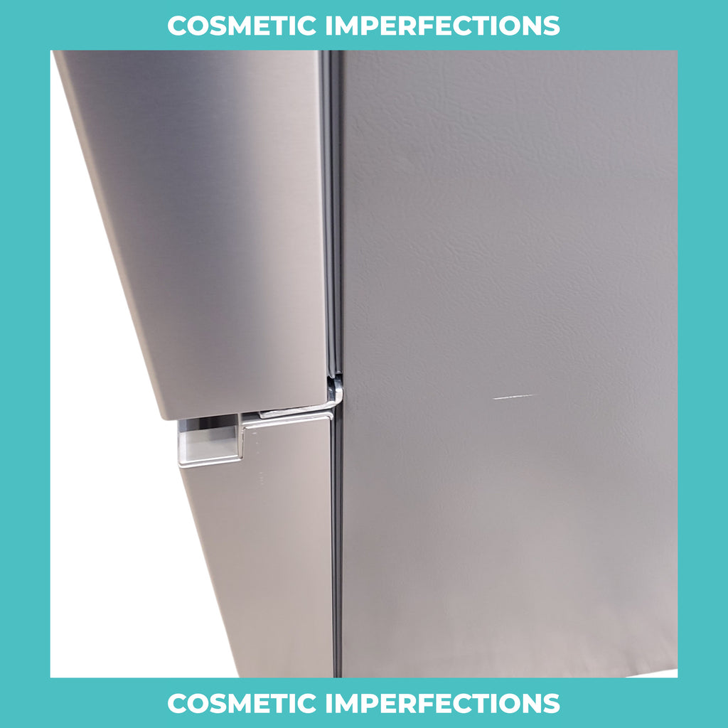 Pictures of Fingerprint Resistant Brushed Steel ENERGY STAR Hisense 26.6 cu. ft. 3 Door French Door Refrigerator with Icemaker and Internal Water Dispenser - Scratch & Dent - Minor - Neu Appliance Outlet - Discount Appliance Outlet in Austin, Tx