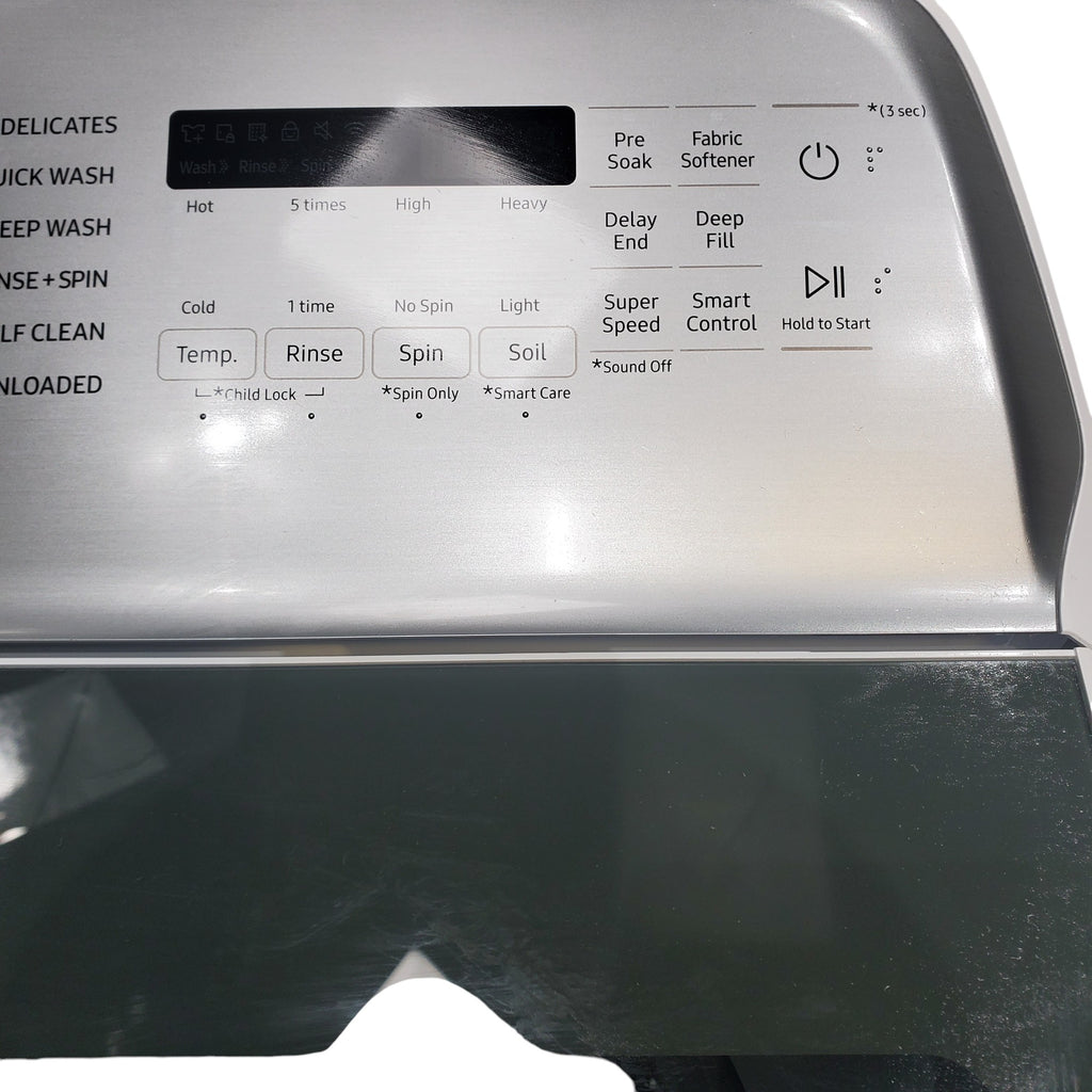 Pictures of Samsung White 5.2 cu. ft. Large Capacity Smart Top Load Washer with Super Speed Wash - Scratch & Dent - Minor - Neu Appliance Outlet - Discount Appliance Outlet in Austin, Tx