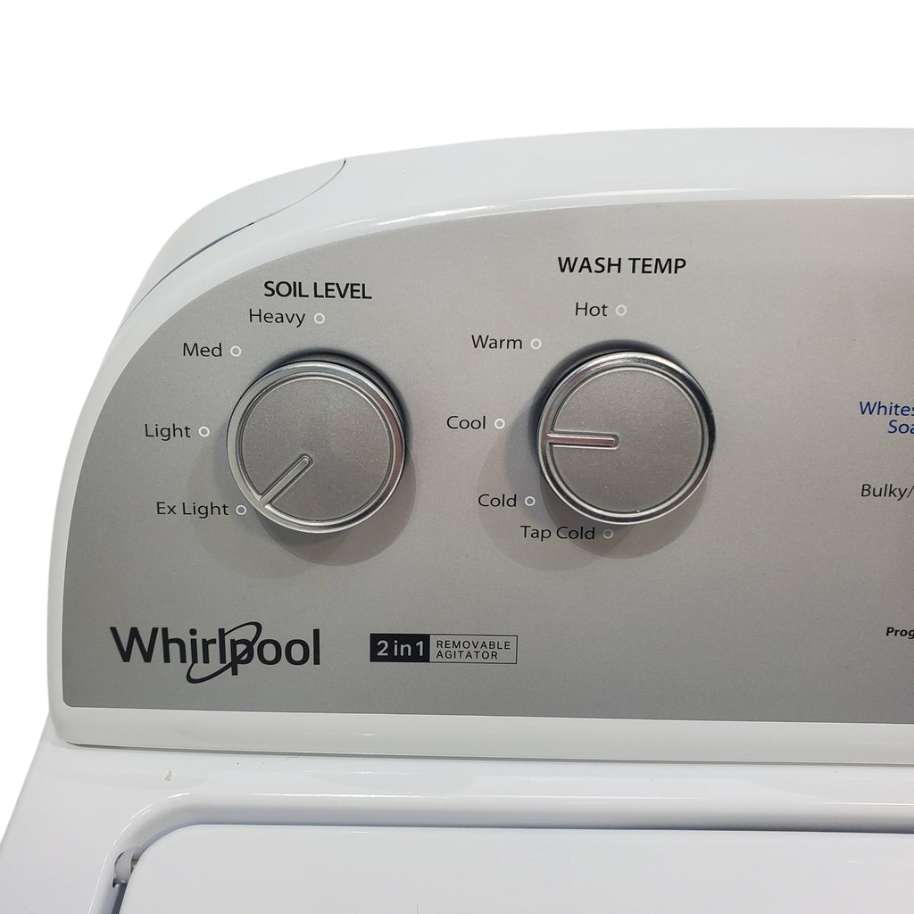 Pictures of Whirlpool 3.8–3.9 Cu. Ft. Top Load Washer with 2 in 1 Removable Agitator and Soil Level Selection and Whirlpool 7-cu ft Vented Electric Dryer - Open Box - Neu Appliance Outlet - Discount Appliance Outlet in Austin, Tx