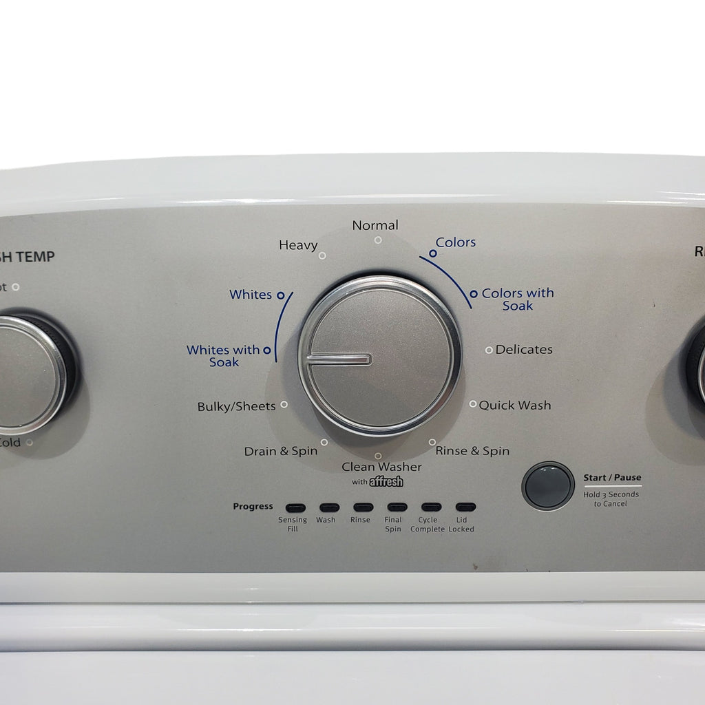 Pictures of Whirlpool 3.8–3.9 Cu. Ft. Top Load Washer with 2 in 1 Removable Agitator and Soil Level Selection and Whirlpool 7-cu ft Vented Electric Dryer - Open Box - Neu Appliance Outlet - Discount Appliance Outlet in Austin, Tx