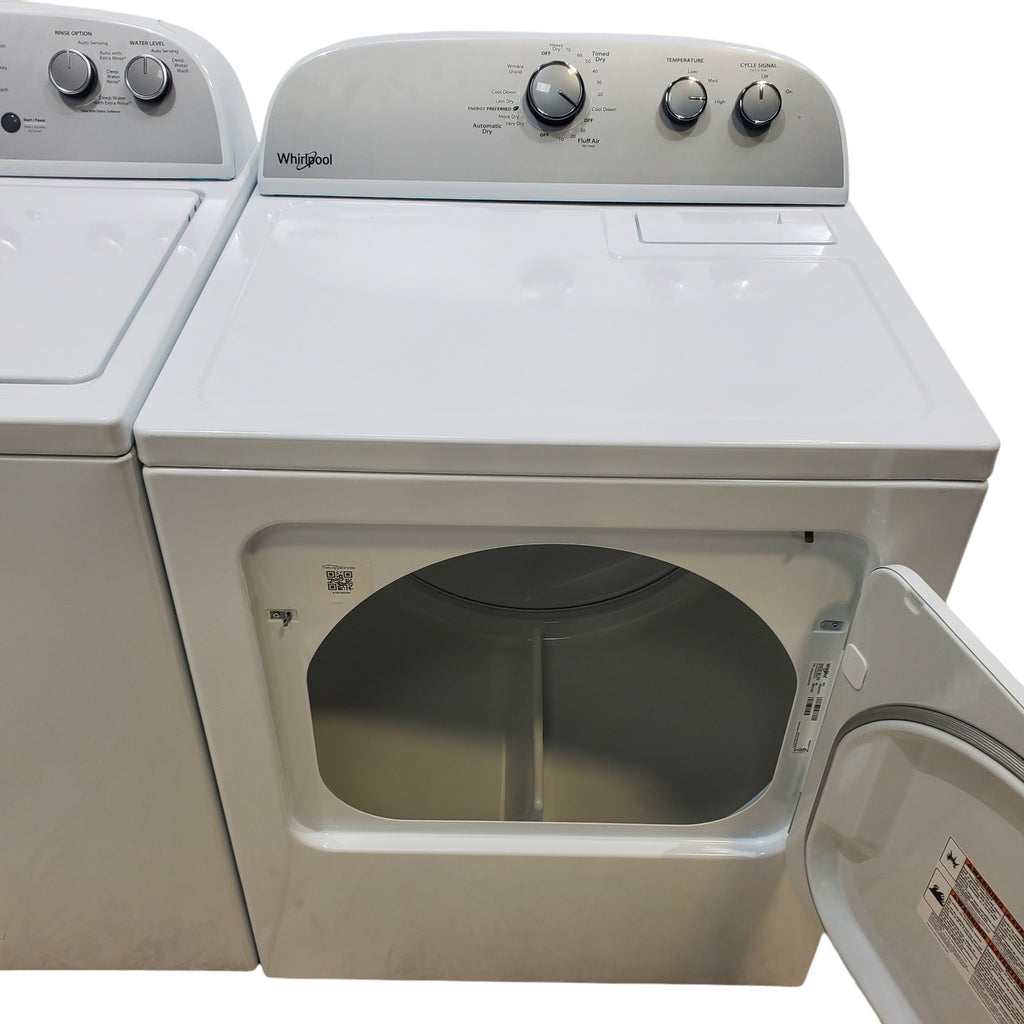 Pictures of Whirlpool 3.8–3.9 Cu. Ft. Top Load Washer with 2 in 1 Removable Agitator and Soil Level Selection and Whirlpool 7-cu ft Vented Electric Dryer - Open Box - Neu Appliance Outlet - Discount Appliance Outlet in Austin, Tx