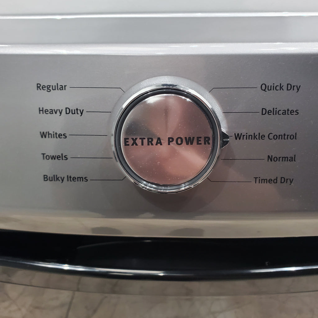 Pictures of Maytag Metallic Slate 4.5-cu ft High Efficiency ENERGY STAR Stackable Steam Cycle Front-Load Washer with Maytag® Commercial Technology and Maytag 7.3-cu ft Stackable Vented ENERGY STAR Electric Dryer - Open Box - Neu Appliance Outlet - Discount Appliance Outlet in Austin, Tx