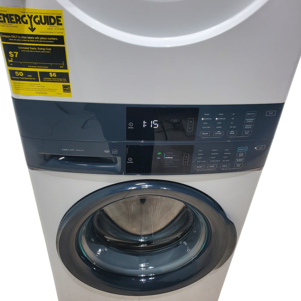 Pictures of Electrolux White 300 Series Laundry Tower Single Unit Washer & Gas Dryer with LuxCare Wash System - Scratch & Dent - Minor - Neu Appliance Outlet - Discount Appliance Outlet in Austin, Tx