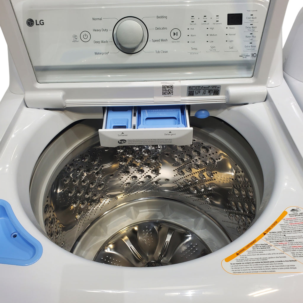 Pictures of LG 5.0 cu. ft. Mega Capacity Top Load Washer with TurboDrum™ Technology and 7.3 cu. ft. Ultra Large Capacity Electric Dryer with Sensor Dry Technology - Scratch & Dent - Minor - Neu Appliance Outlet - Discount Appliance Outlet in Austin, Tx