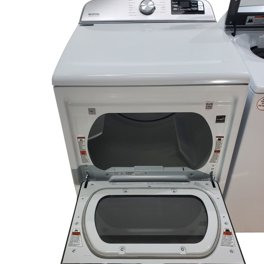 Pictures of Maytag 4.7 cu. ft. Smart Top Load Washing Machine with Extra Power Button and Deep Fill option and ENERGY STAR Smart Capable 7.4 cu. ft. Electric Steam Dryer with Extra Power Button - Open Box - Neu Appliance Outlet - Discount Appliance Outlet in Austin, Tx