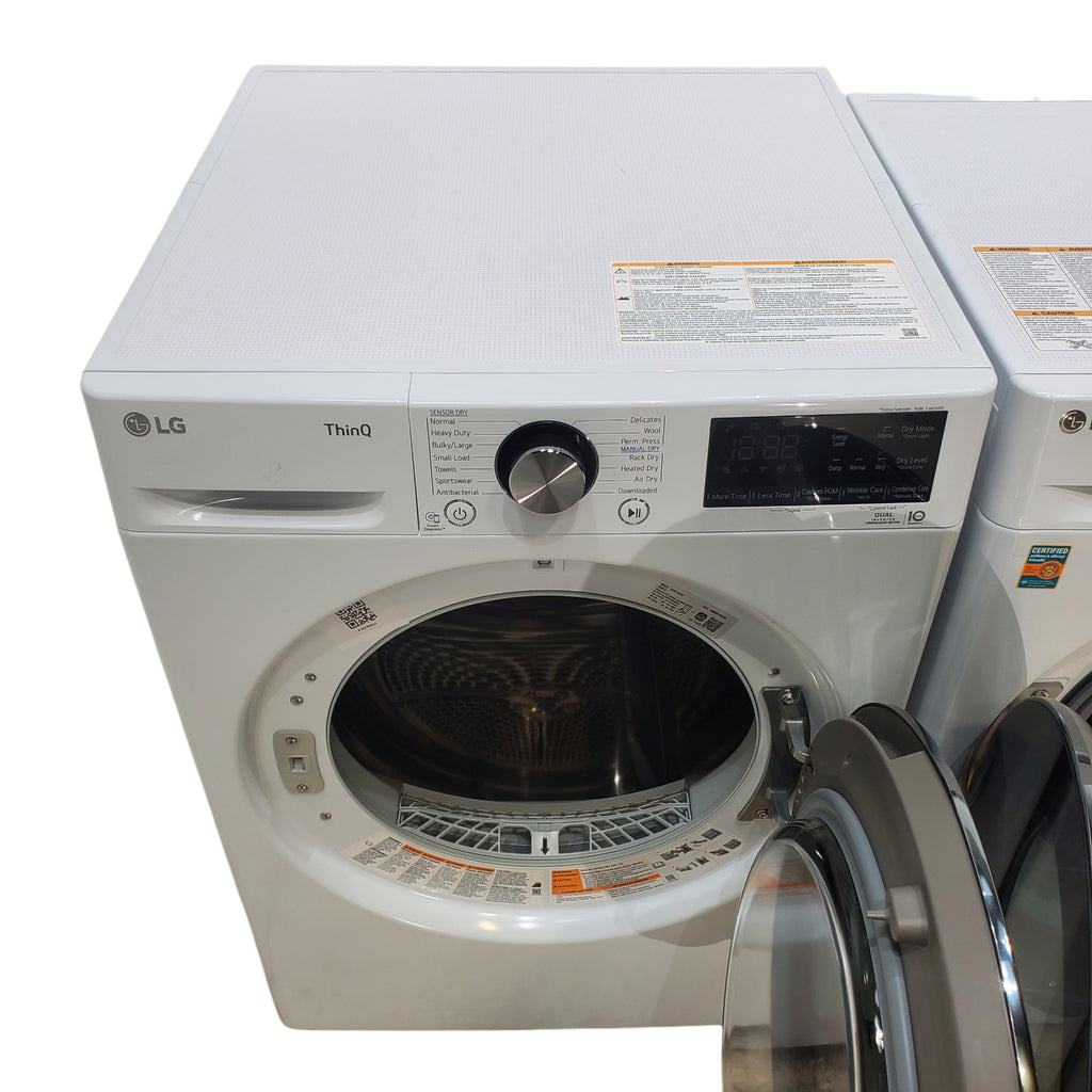 Pictures of LG White 2.4 cu.ft. Smart wi-fi Enabled Compact Front Load Washer with Built-In Intelligence and 4.2 cu.ft. Smart wi-fi Enabled Compact Front Load Dryer with Dual Inverter HeatPump™ Technology - Open Box - Neu Appliance Outlet - Discount Appliance Outlet in Austin, Tx