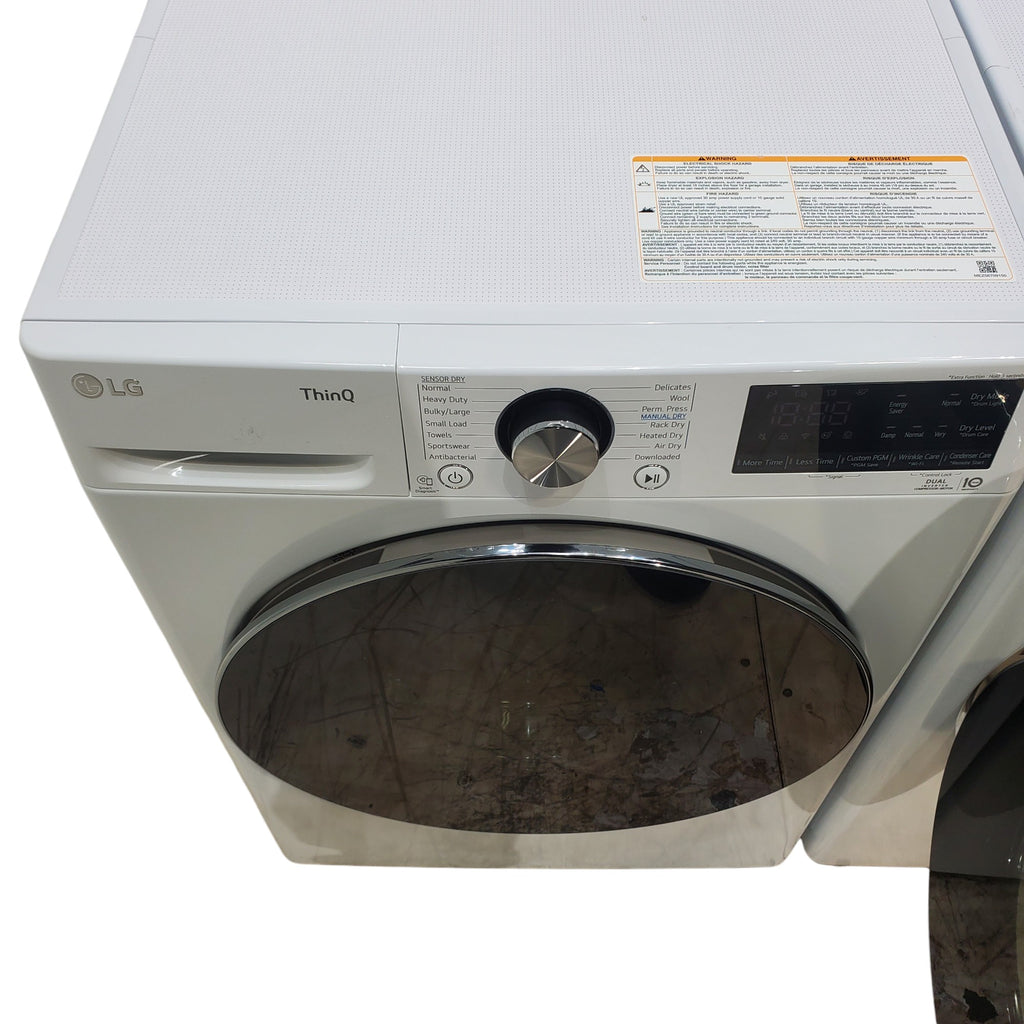 Pictures of LG White 2.4 cu.ft. Smart wi-fi Enabled Compact Front Load Washer with Built-In Intelligence and 4.2 cu.ft. Smart wi-fi Enabled Compact Front Load Dryer with Dual Inverter HeatPump™ Technology - Open Box - Neu Appliance Outlet - Discount Appliance Outlet in Austin, Tx