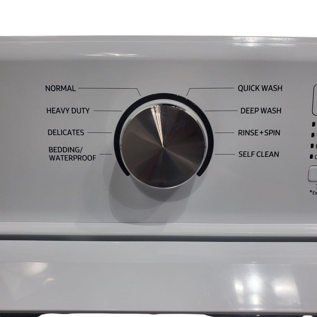 Pictures of Samsung 4.5 cu. ft. Top Load Washer With Vibration Reduction Technology and 7.2 cu. ft. Electric Dryer with Sensor Dry and 8 Drying Cycles in White- Open Box - Neu Appliance Outlet - Discount Appliance Outlet in Austin, Tx