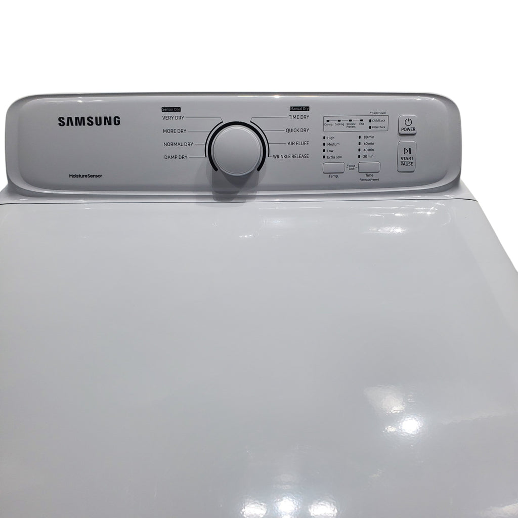 Pictures of Samsung 4.5 cu. ft. Top Load Washer With Vibration Reduction Technology and 7.2 cu. ft. Electric Dryer with Sensor Dry and 8 Drying Cycles in White- Open Box - Neu Appliance Outlet - Discount Appliance Outlet in Austin, Tx