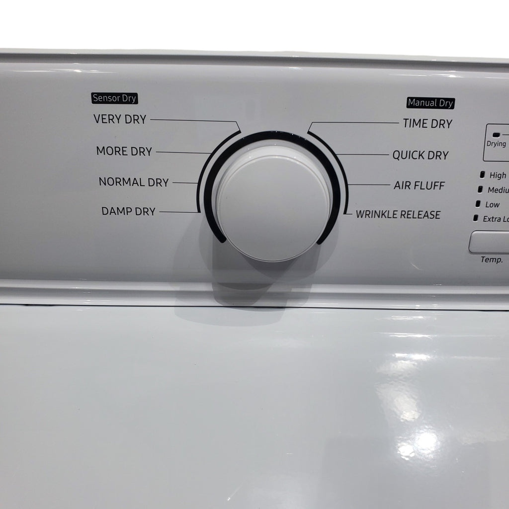 Pictures of Samsung 4.5 cu. ft. Top Load Washer With Vibration Reduction Technology and 7.2 cu. ft. Electric Dryer with Sensor Dry and 8 Drying Cycles in White- Open Box - Neu Appliance Outlet - Discount Appliance Outlet in Austin, Tx