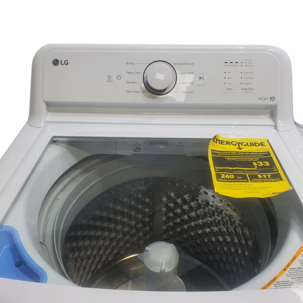 Pictures of ENERGY STAR LG 4.1 cu. ft. Top Load Washing M0achine with 4-Way Agitator and ENERGY STAR LG 7.3 cu. ft. Electric Dryer with Smart Diagnosis - Scratch & Dent - Minor - Neu Appliance Outlet - Discount Appliance Outlet in Austin, Tx