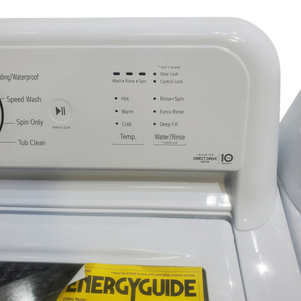 Pictures of ENERGY STAR LG 4.1 cu. ft. Top Load Washing M0achine with 4-Way Agitator and ENERGY STAR LG 7.3 cu. ft. Electric Dryer with Smart Diagnosis - Scratch & Dent - Minor - Neu Appliance Outlet - Discount Appliance Outlet in Austin, Tx