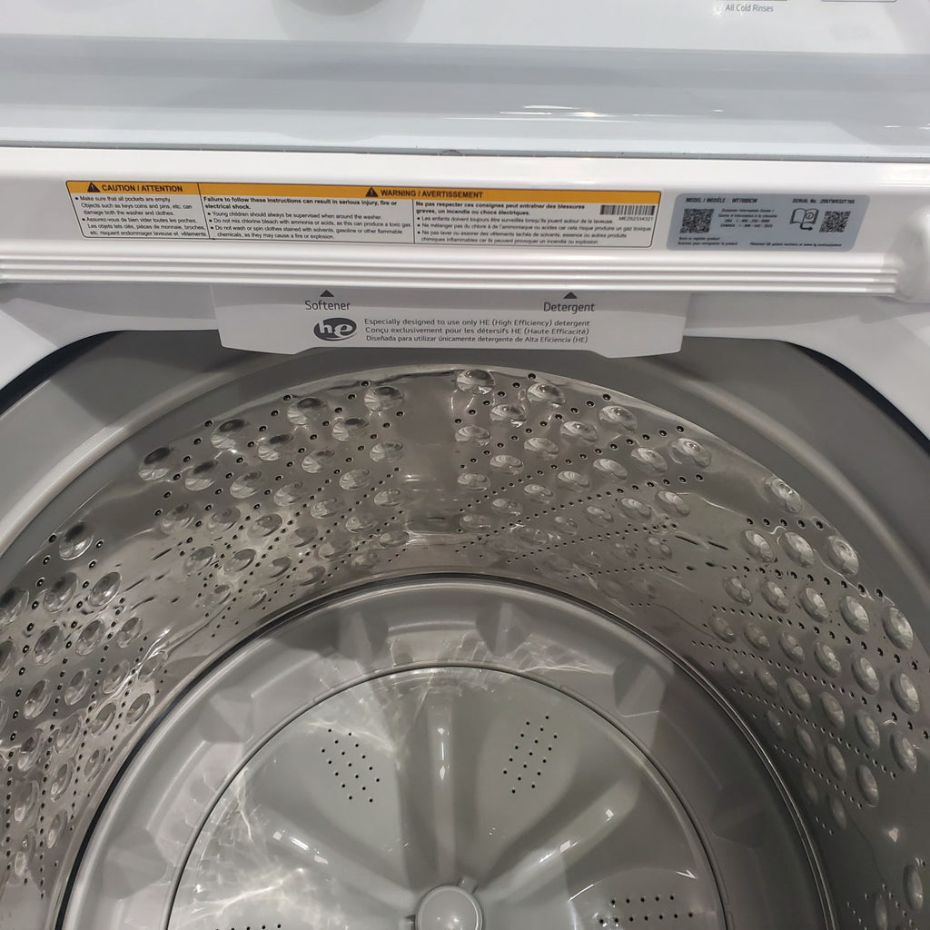 Pictures of LG 4.5 cu. ft. Ultra Large Capacity Top Load Washer with TurboDrum™ Technology and 7.3 cu. ft. Ultra Large Capacity Electric Dryer with Sensor Dry Technology - Open Box - Neu Appliance Outlet - Discount Appliance Outlet in Austin, Tx