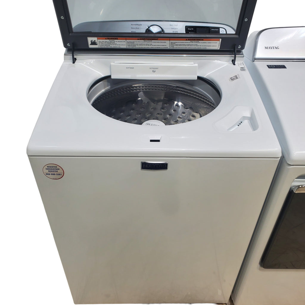 Pictures of Maytag 4.7 cu. ft. Smart Top Load Washing Machine with Extra Power Button and Deep Fill option and Smart 7.4 cu. ft. Electric Dryer with Extra Power and Advanced Moisture Sensing - Open Box - Neu Appliance Outlet - Discount Appliance Outlet in Austin, Tx