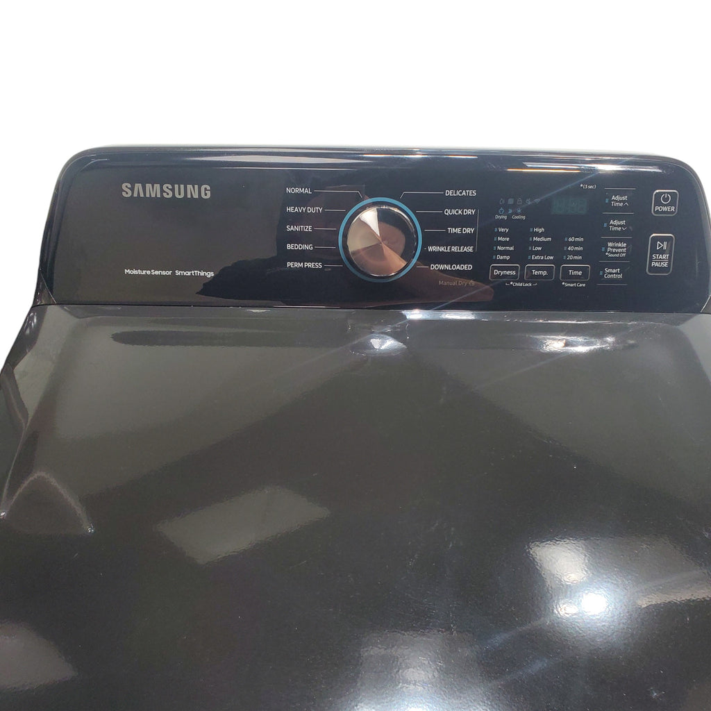 Pictures of Samsung Brushed Black 4.7 cu. ft. Large Capacity Smart Top Load Washer with Active WaterJet and 7.4 cu. ft. Smart Electric Dryer with Sensor Dry - Open Box - Neu Appliance Outlet - Discount Appliance Outlet in Austin, Tx