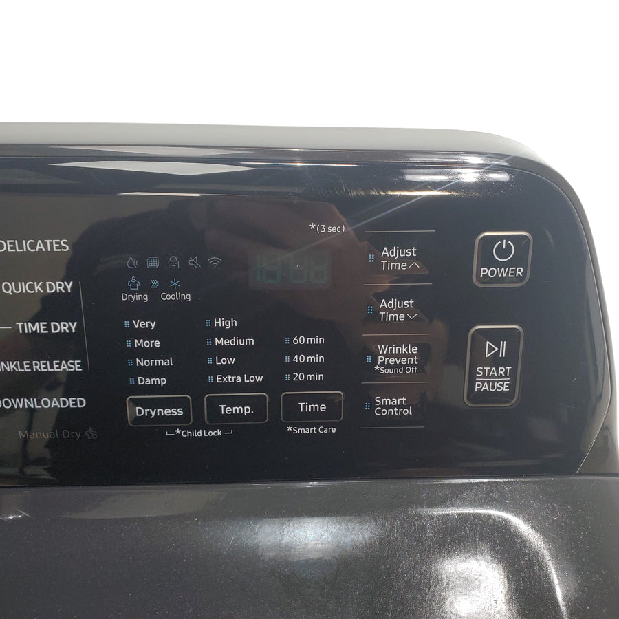 Samsung Brushed Black 4.7 cu. ft. Large Capacity Smart Top Load Washer with Active WaterJet and 7.4 cu. ft. Smart Electric Dryer with Sensor Dry - Open Box