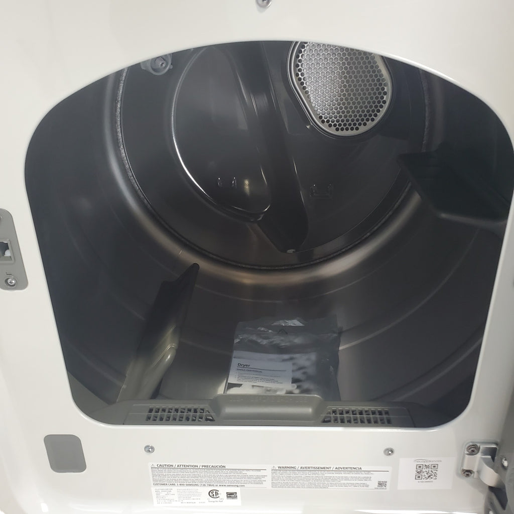 Pictures of Samsung Ivory 5.5 cu. ft. Extra-Large Capacity Smart Top Load Washer with Auto Dispense System and 7.4 cu. ft. Smart Electric Dryer with Steam Sanitize+ - Open Box - Neu Appliance Outlet - Discount Appliance Outlet in Austin, Tx