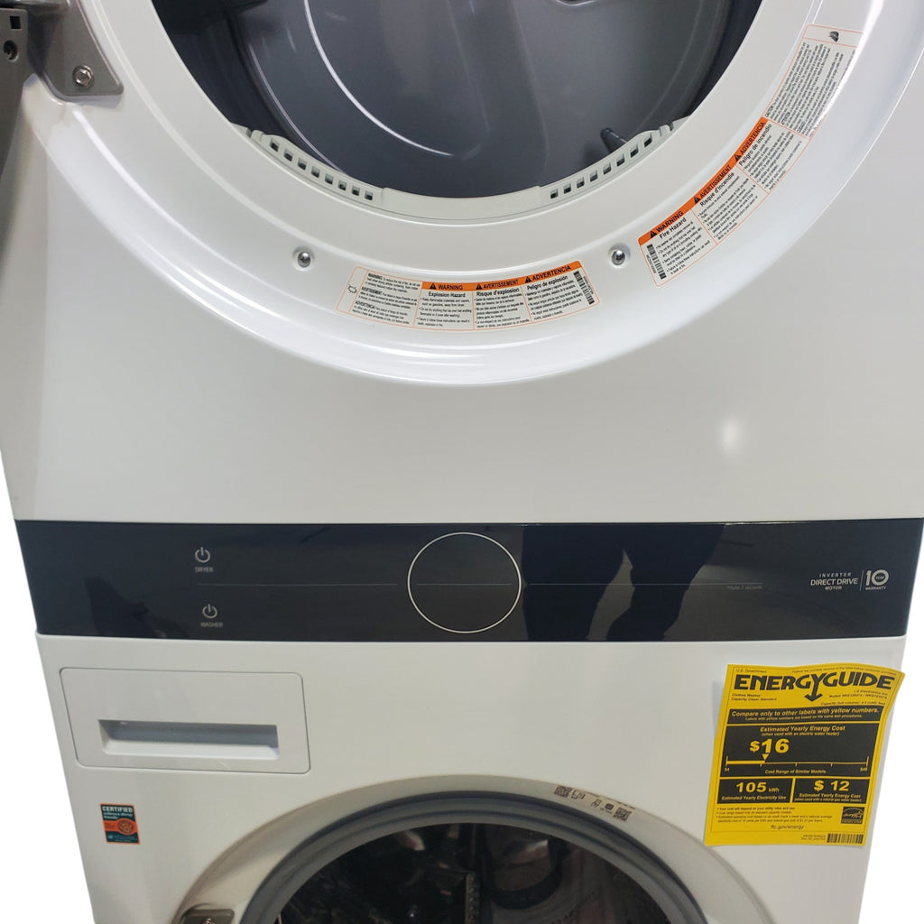 Pictures of White LG Wash Tower Single Unit Front Load with Center Control™ 4.5 cu. ft. Washer and 7.4 cu. ft. Electric Dryer - Scratch & Dent - Minor - Neu Appliance Outlet - Discount Appliance Outlet in Austin, Tx