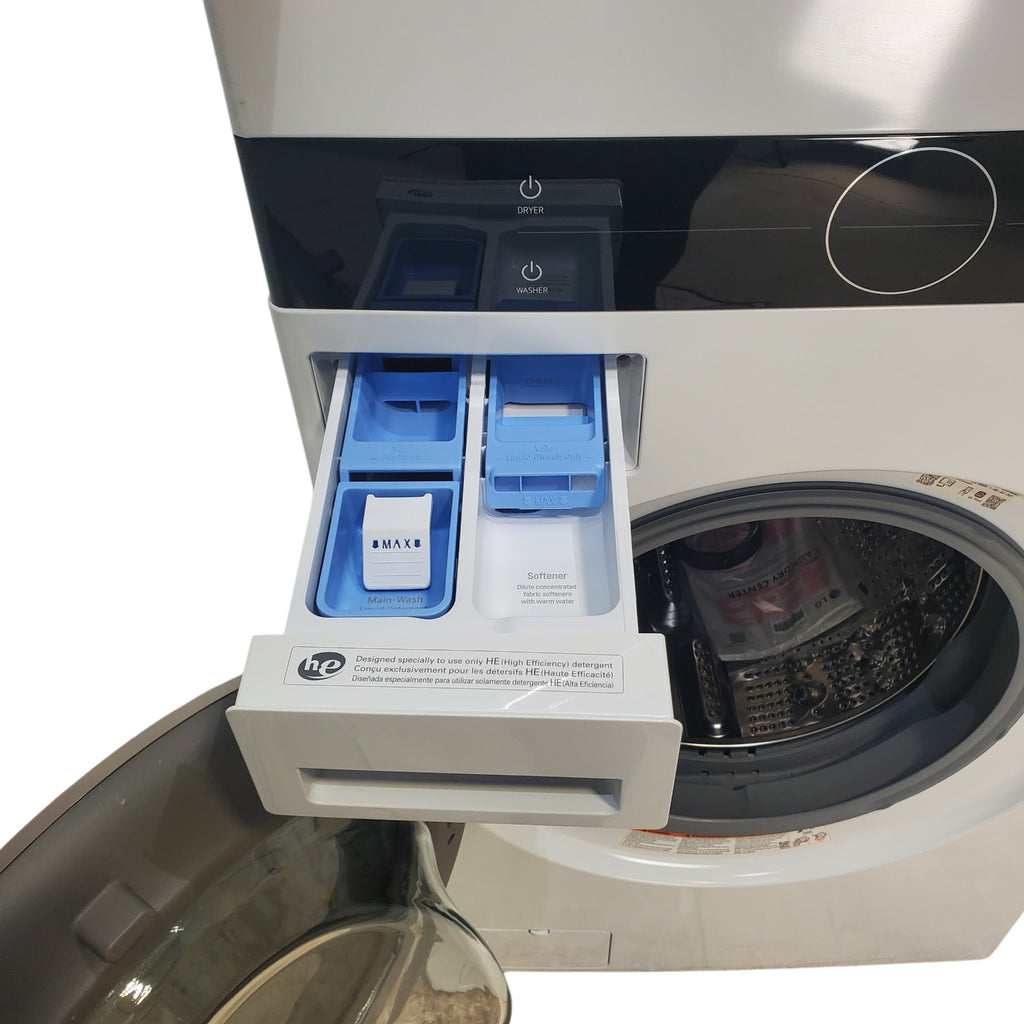 Pictures of White LG Wash Tower Single Unit Front Load with Center Control™ 4.5 cu. ft. Washer and 7.4 cu. ft. Electric Dryer - Scratch & Dent - Minor - Neu Appliance Outlet - Discount Appliance Outlet in Austin, Tx