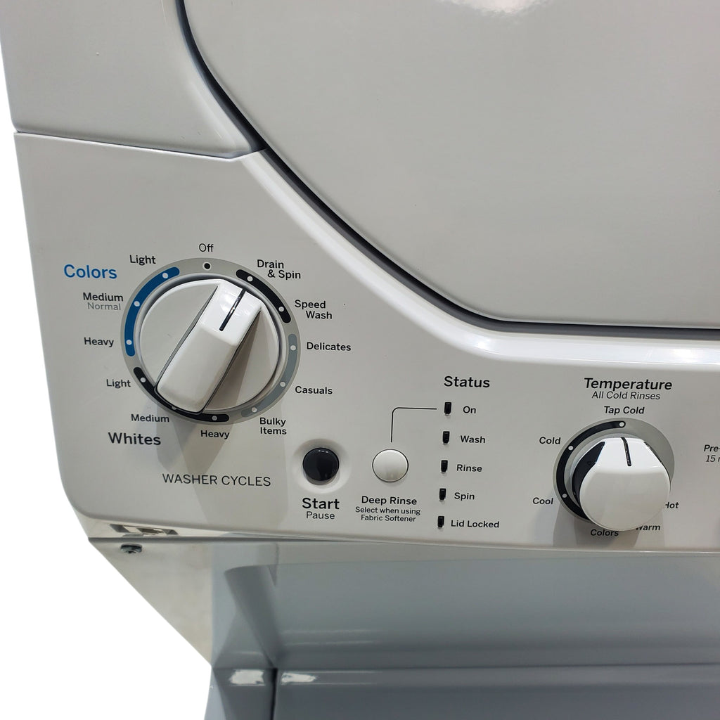 Pictures of 24 in. Wide GE Spacemaker Laundry Center with 2.3 cu. ft. Capacity Top Load Washing Machine and 4.4 cu. ft. Electric Dryer - Scratch & Dent - Minor - Neu Appliance Outlet - Discount Appliance Outlet in Austin, Tx