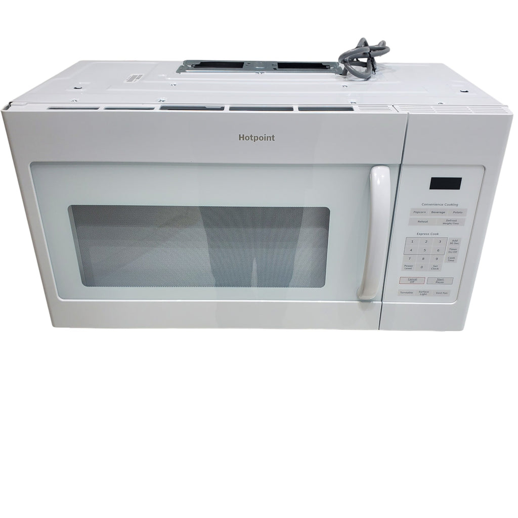 Pictures of Hotpoint Over the Range 1.6 Cu. Ft. Microwave Oven with Convenience Cooking Controls, Weight and Time Defrost, and Add 30 Seconds Button RVM5160DHWW - Scratch and Dent (Minor) - Neu Appliance Outlet - Discount Appliance Outlet in Austin, Tx