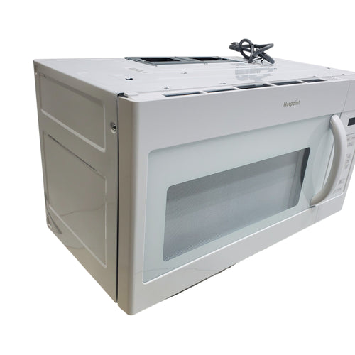 Pictures of Hotpoint Over the Range 1.6 Cu. Ft. Microwave Oven with Convenience Cooking Controls, Weight and Time Defrost, and Add 30 Seconds Button RVM5160DHWW - Scratch and Dent (Minor) - Neu Appliance Outlet - Discount Appliance Outlet in Austin, Tx