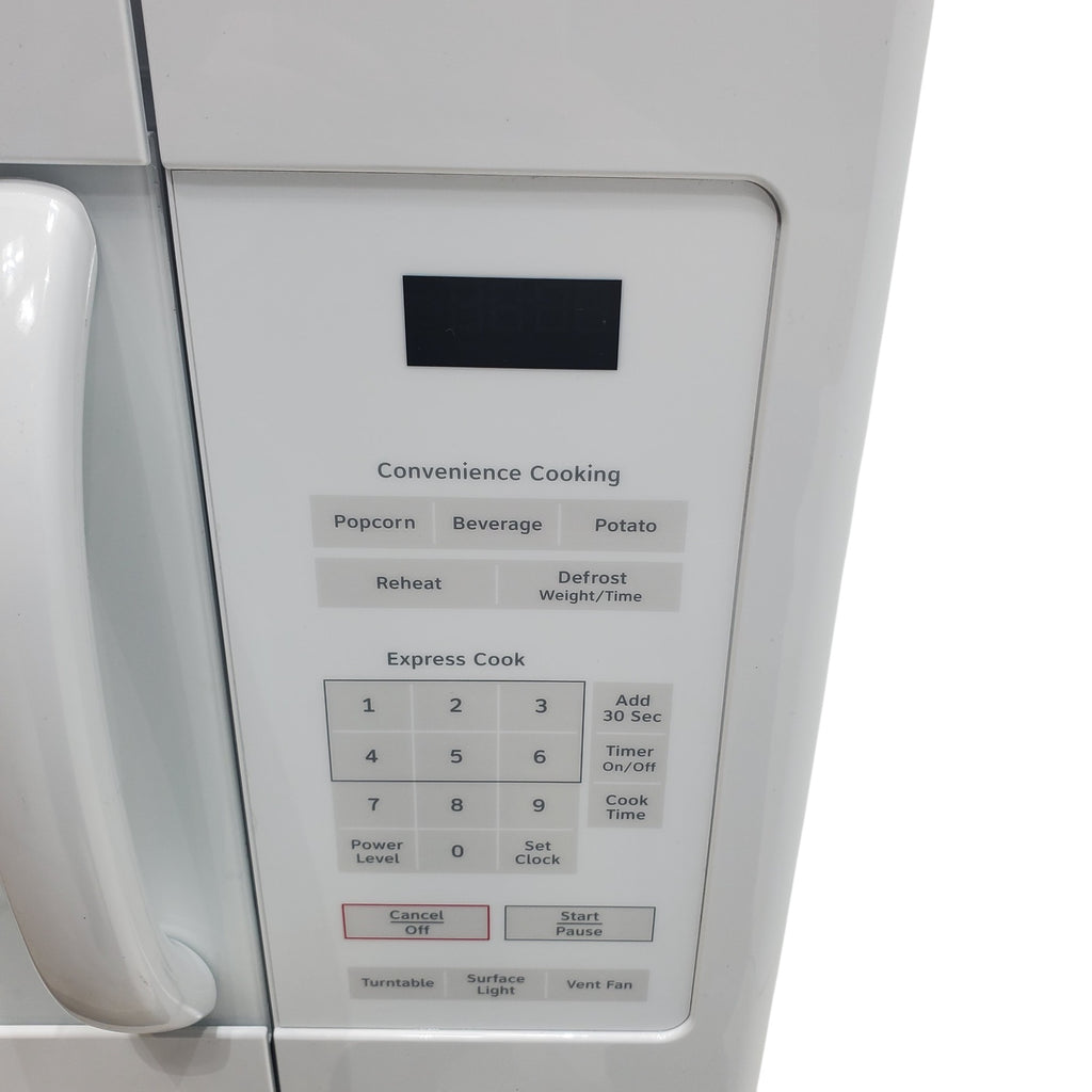 Pictures of Hotpoint Over the Range 1.6 Cu. Ft. Microwave Oven with Convenience Cooking Controls, Weight and Time Defrost, and Add 30 Seconds Button RVM5160DHWW - Scratch and Dent (Minor) - Neu Appliance Outlet - Discount Appliance Outlet in Austin, Tx