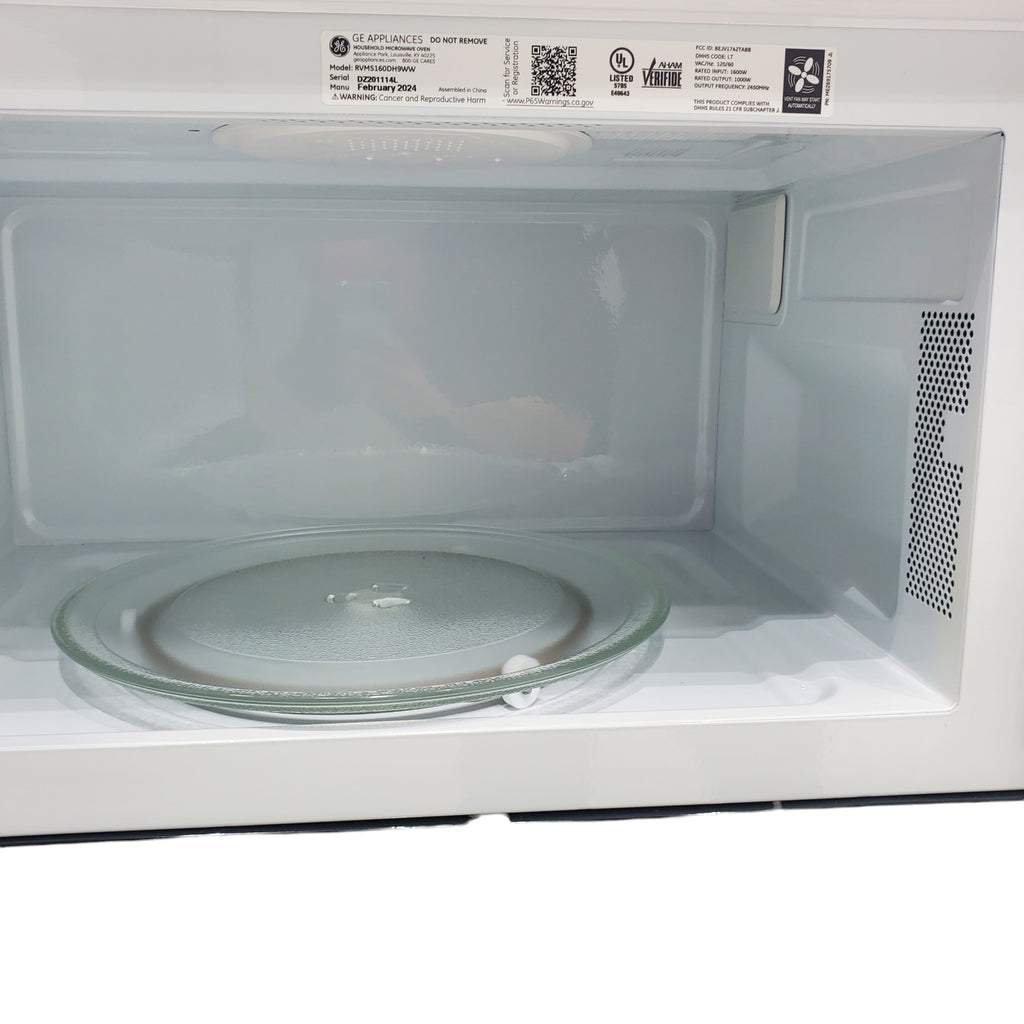 Pictures of Hotpoint Over the Range 1.6 Cu. Ft. Microwave Oven with Convenience Cooking Controls, Weight and Time Defrost, and Add 30 Seconds Button RVM5160DHWW - Scratch and Dent (Minor) - Neu Appliance Outlet - Discount Appliance Outlet in Austin, Tx