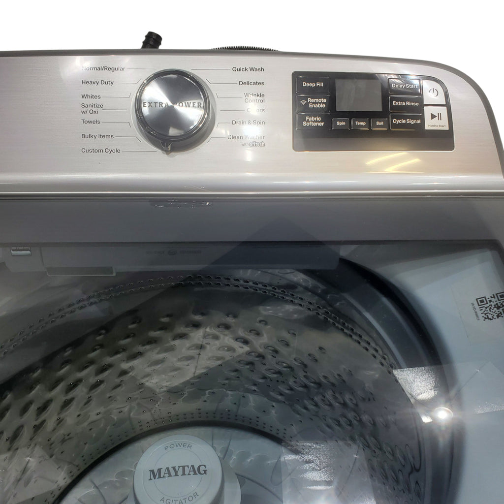 Pictures of Maytag 5.2 cu. ft. Smart Capable White ENERGY STAR Top Load Agitator Washing Machine with Extra Power - Open Box - Neu Appliance Outlet - Discount Appliance Outlet in Austin, Tx
