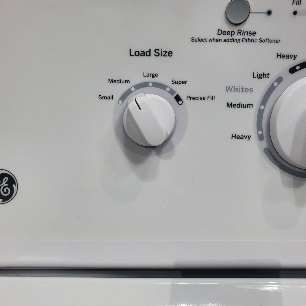 Pictures of GE 3.8 cu. ft. Top Load Washer with Heavy-Duty Agitator and 6.2 cu. ft. Electric Dryer with 120 ft Venting - Certified Refurbished - Neu Appliance Outlet - Discount Appliance Outlet in Austin, Tx